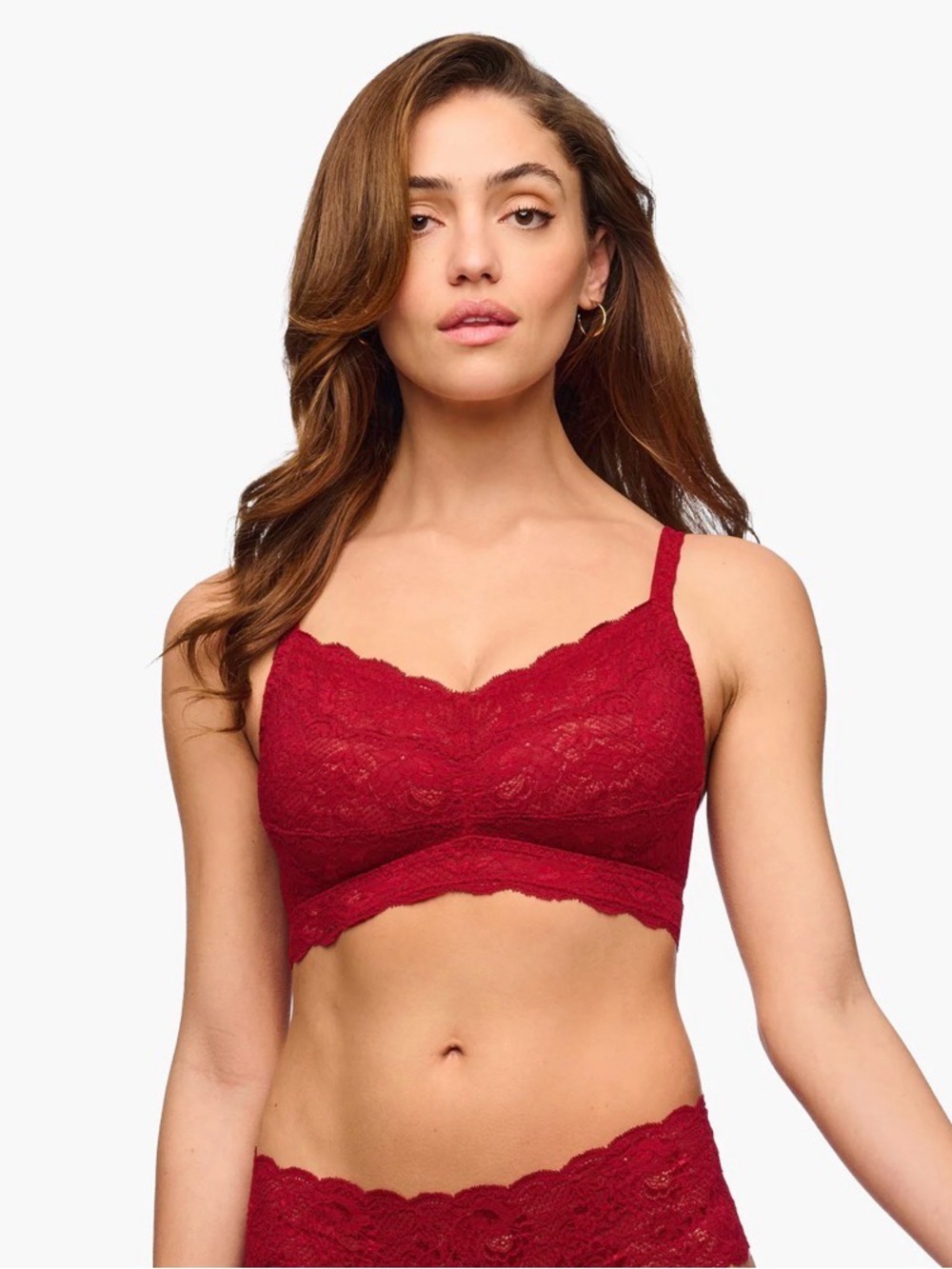 Cosabella Never Say Never Lace Bralette in Sindoor Red